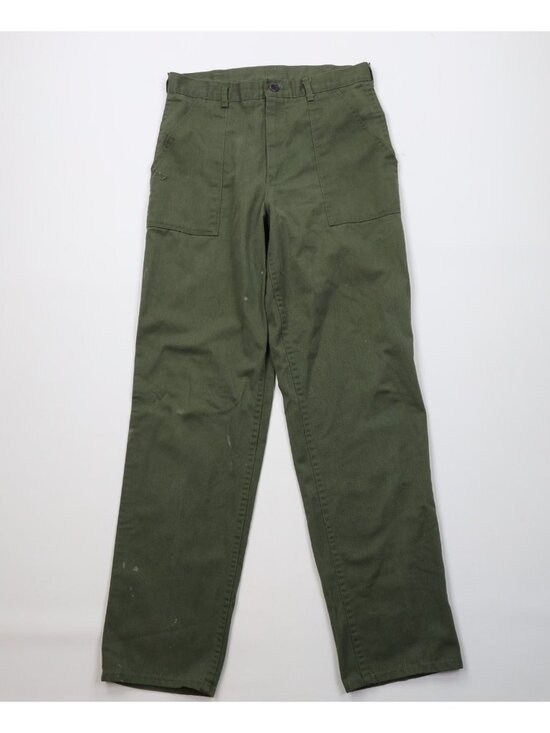 Vtg 60s Sweet Orr Mens 30x32 Distressed Union Made Military Utility Pants Green - Picture 1 of 16